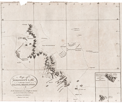 Map of Kerguelen's Land Island of Desolation